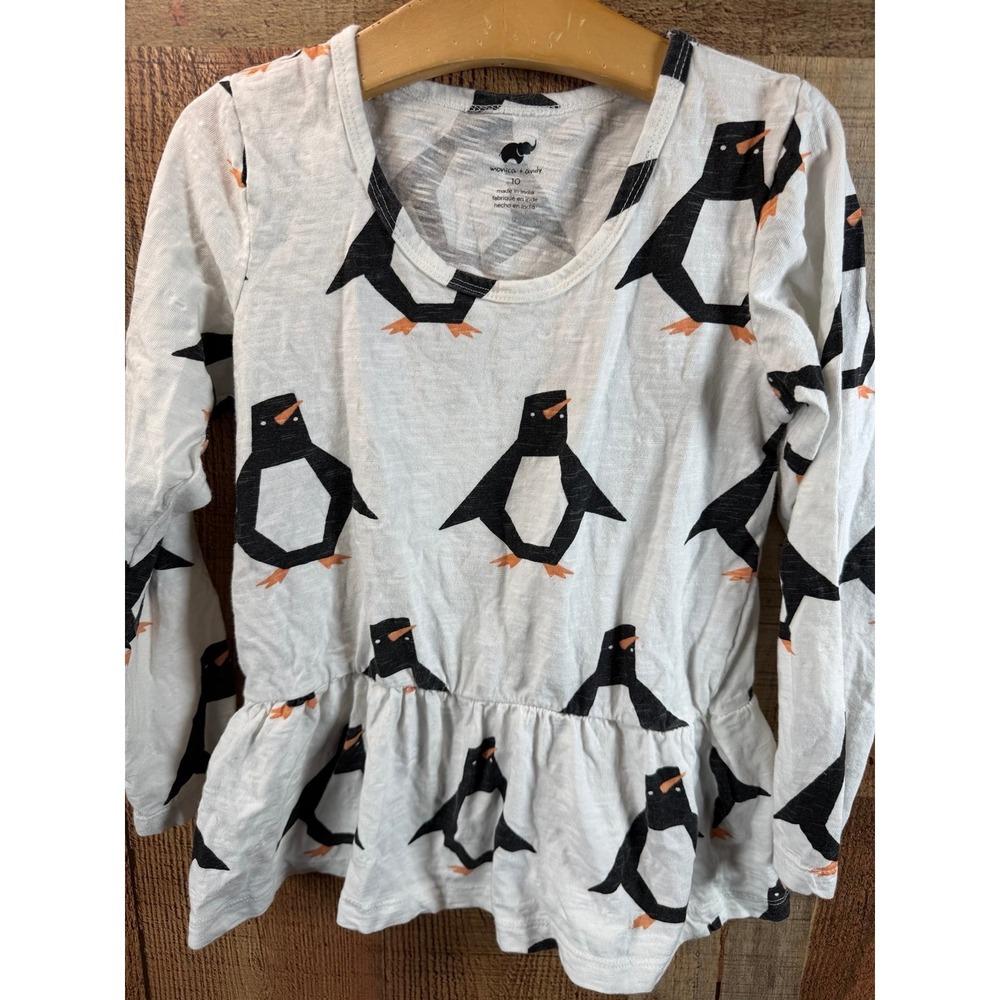Monica and Andy Girls Penguin Long Sleeve Cotton Shirt 10